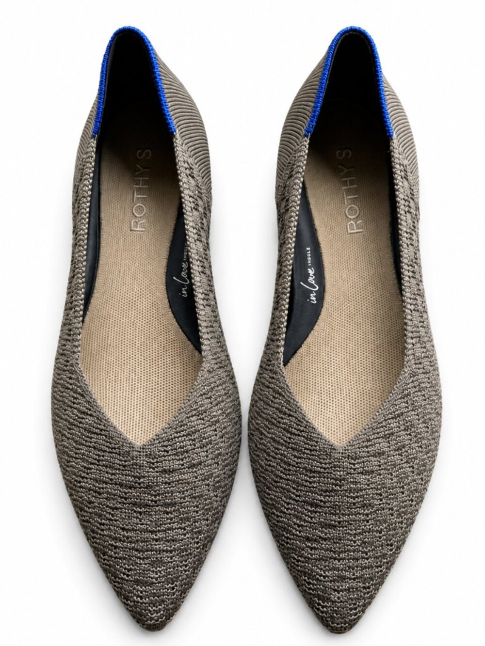 Rothy’s The Point II Basketweave Flats in Safari Olive Green  8.5
